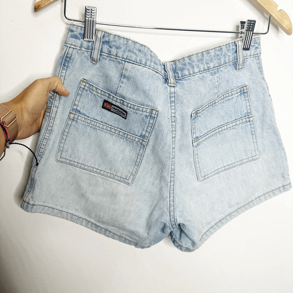 VTG Y2K 00s UNION BAY Carpenter Denim Shorts Light wash cotton womens 26 3 - Picture 7 of 7